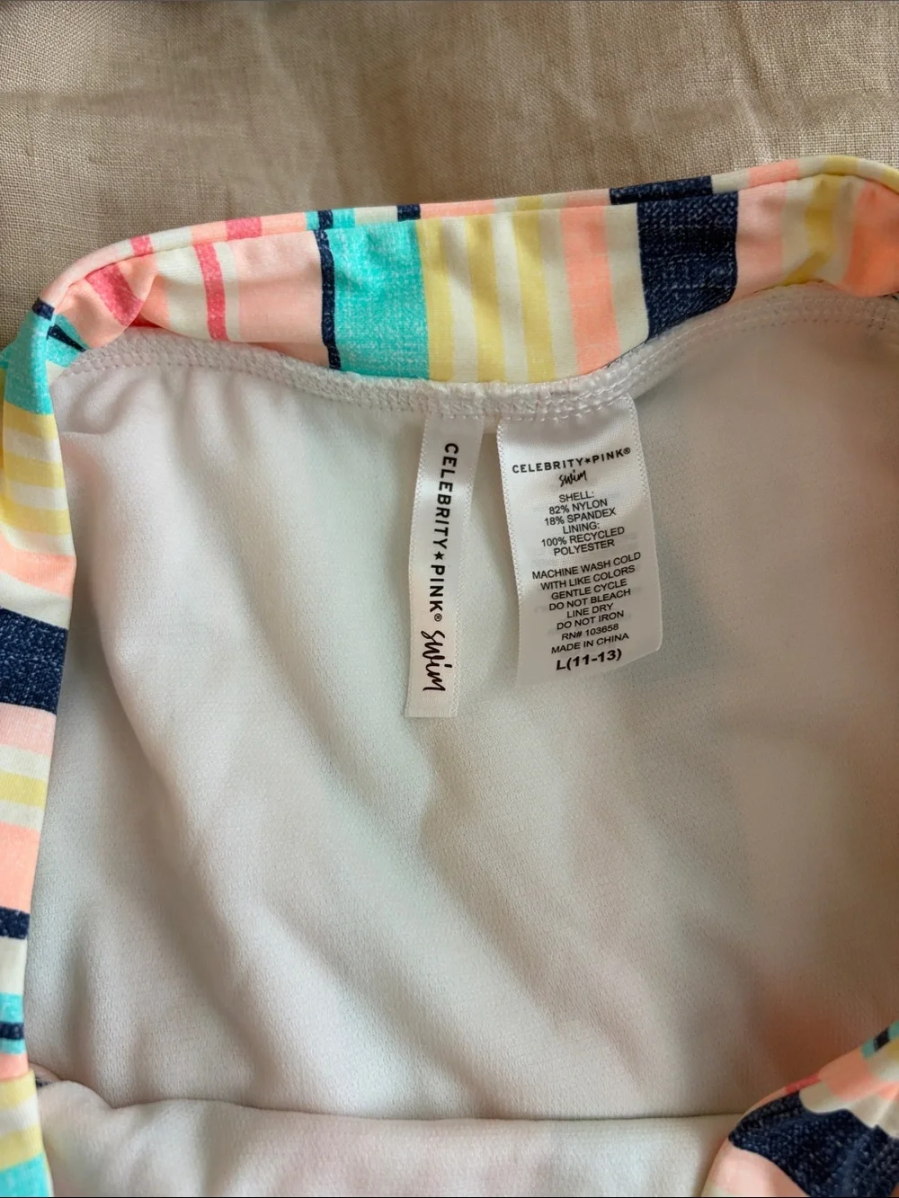 Celebrity*Pink Pastel Multistripe Bikini Set